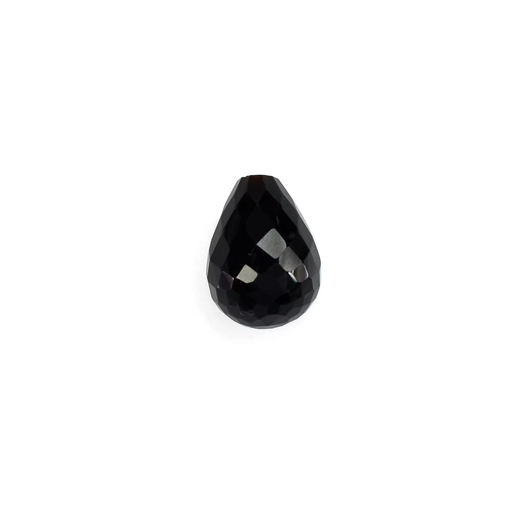 BLACK ONYX FACETED DROPS (HALF DRILL) 8X6MM 1.94 Cts.