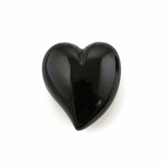 BLACK ONYX SACRED HEARTS (HALF DRILL) (DES#132) 18X16MM 19.11 Cts.