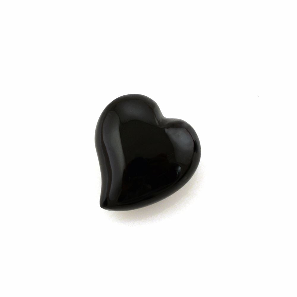 BLACK ONYX SACRED HEARTS (HALF DRILL) (DES#132) 13X12MM 7.56 Cts.