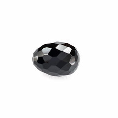 BLACK ONYX FACETED OLIVE (HALF DRILL) 11X8MM 7.49 Cts.