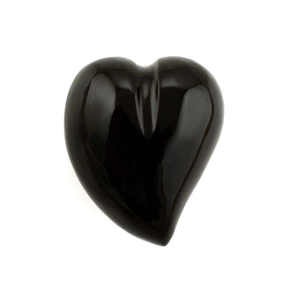 BLACK ONYX SACRED HEARTS (DES#133) HALFDRILL 12X10MM 5.80 Cts.