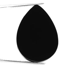 BLACK ONYX PLAIN PEAR PLATE 30X22MM 23.46 Cts.