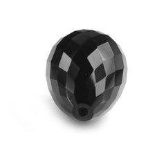 BLACK ONYX FACETED DROPS (HALF DRILL 1.00MM) 14X10MM (BLACK/CLEAN) 8.16 Cts.