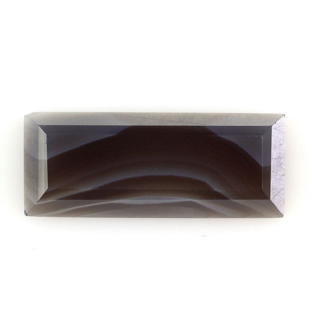 BOTSWANA AGATE TABLE CUT RECTANGLE CAB (GREY BROWN) 20X8MM 6.60 Cts.