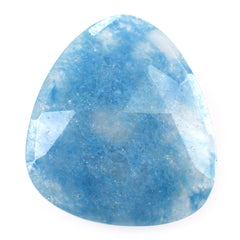 BLUE QUARTZ ROSE CUT BRIOLETTE IRREGULAR TRILLIONISH 18X16MM 6.91 Cts.