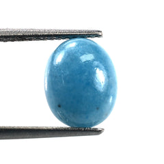 BLUE QUARTZ PLAIN OVAL CAB 10X8MM 2.74 Cts.