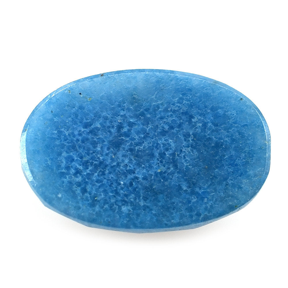 BLUE QUARTZ IRREGULAR FACETED OVAL CAB 20X15MM 6.39 Cts.