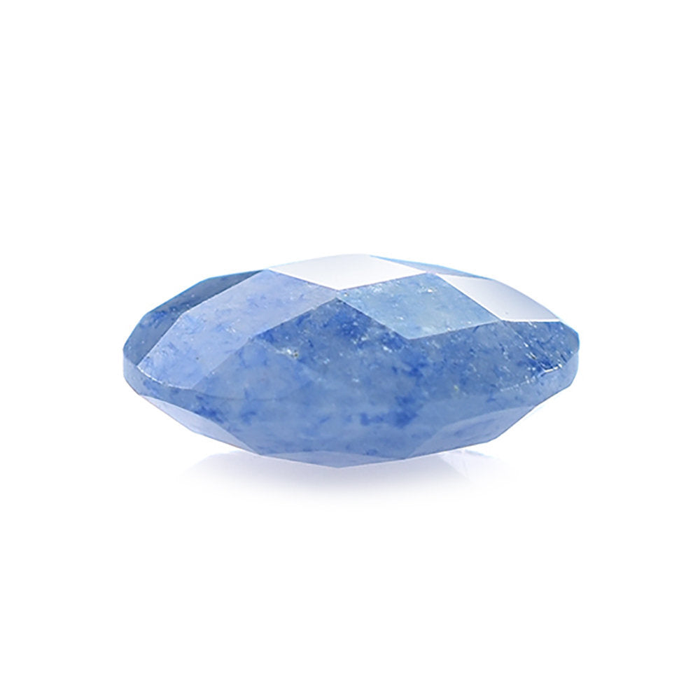 BLUE QUARTZ CHECKER CUT BRIOLETTE OVAL 10X8MM 2.26 Cts.