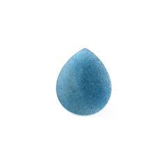 QUARTZ BLUE PLAIN PEAR CAB (MEDIUM BLUE) (OPAQUE) 11X9 MM 3.65 Cts.