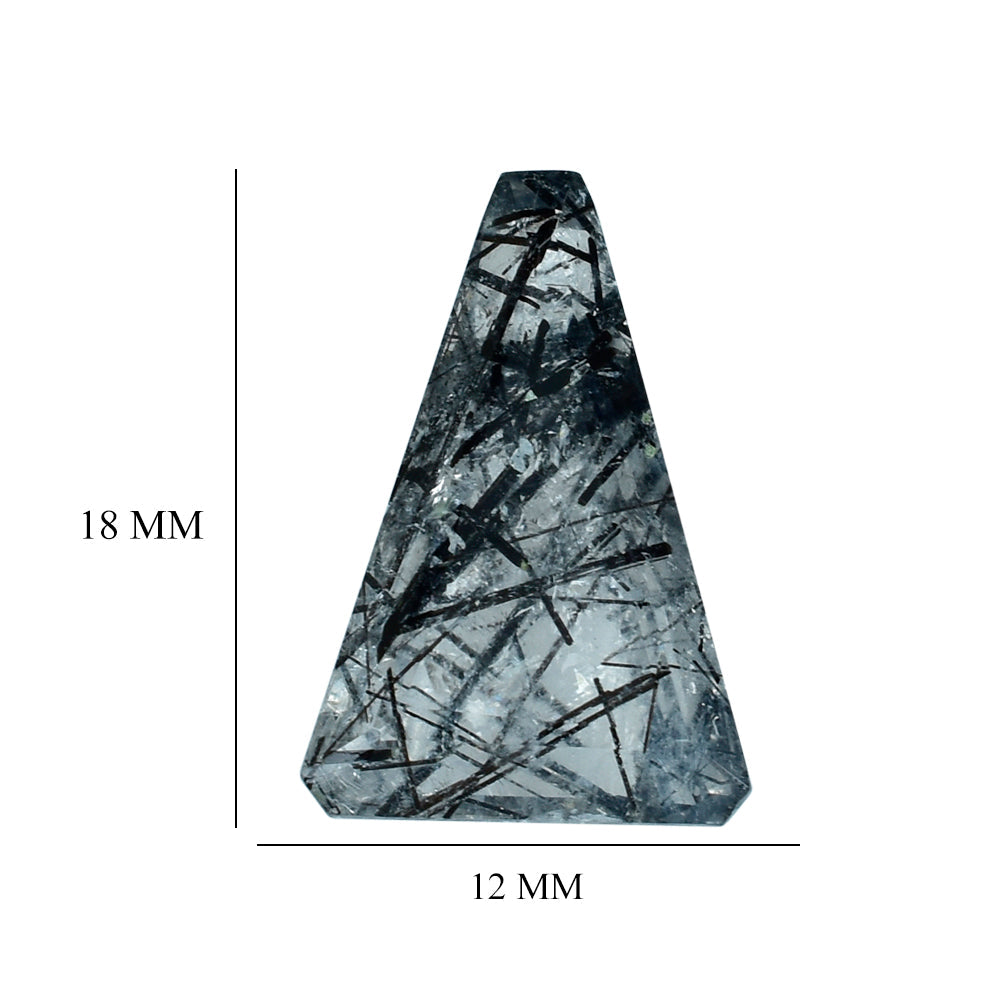 BLACK RUTILE QUARTZ TRAPEZOID 18X12MM 8.53 Cts.