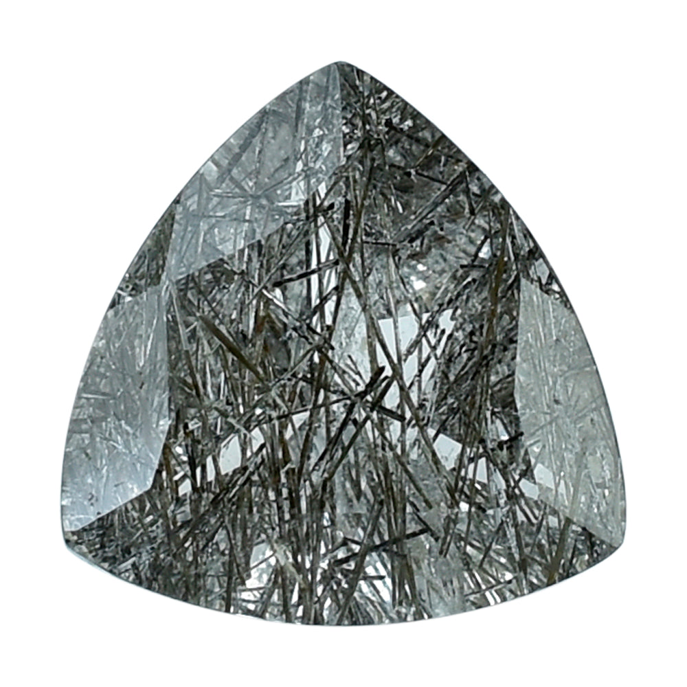 BLACK RUTILE QUARTZ CUT TRILLION 10 MM 2.88 Cts.