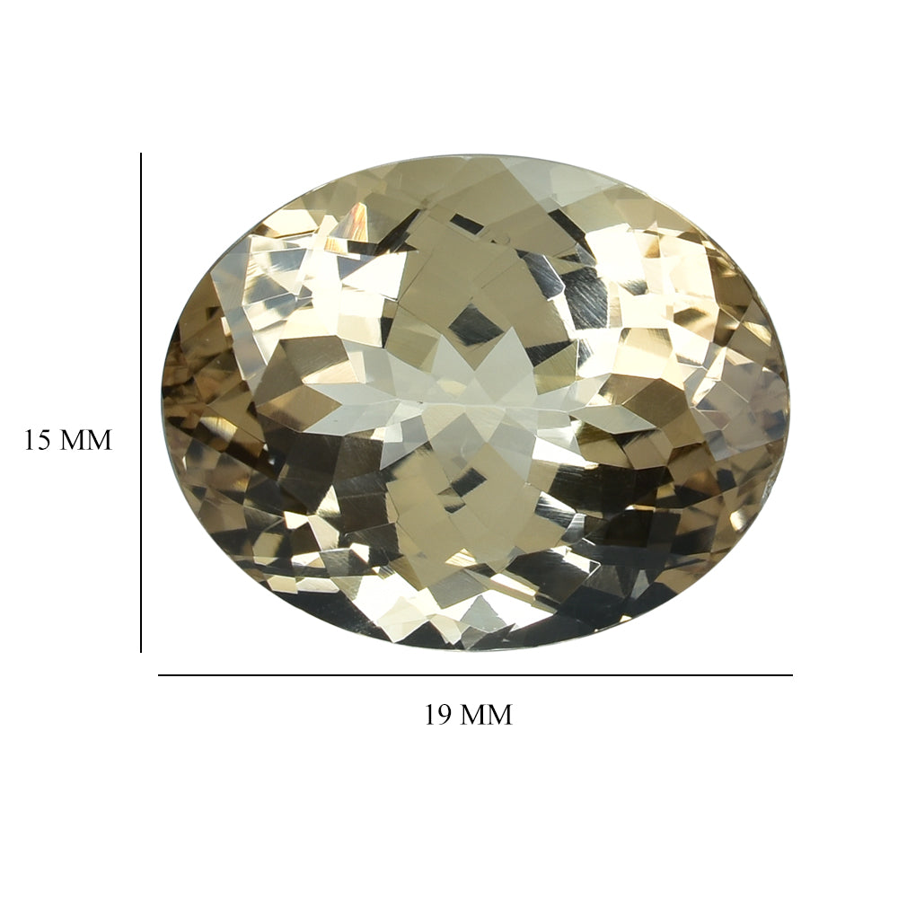 BROWN TOPAZ CUT OVAL (LITE/CLEAN) 19.00X15.00 MM 23.53 Cts.