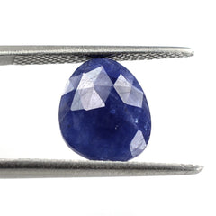 BLUE SAPPHIRE ROSE CUT BRIOLETTE IRREGULAR TRILLION 11X9MM 3.45 Cts.