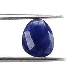 BLUE SAPPHIRE ROSE CUT BRIOLETTE IRREGULAR TRILLIONISH 11X9MM 3.48 Cts.