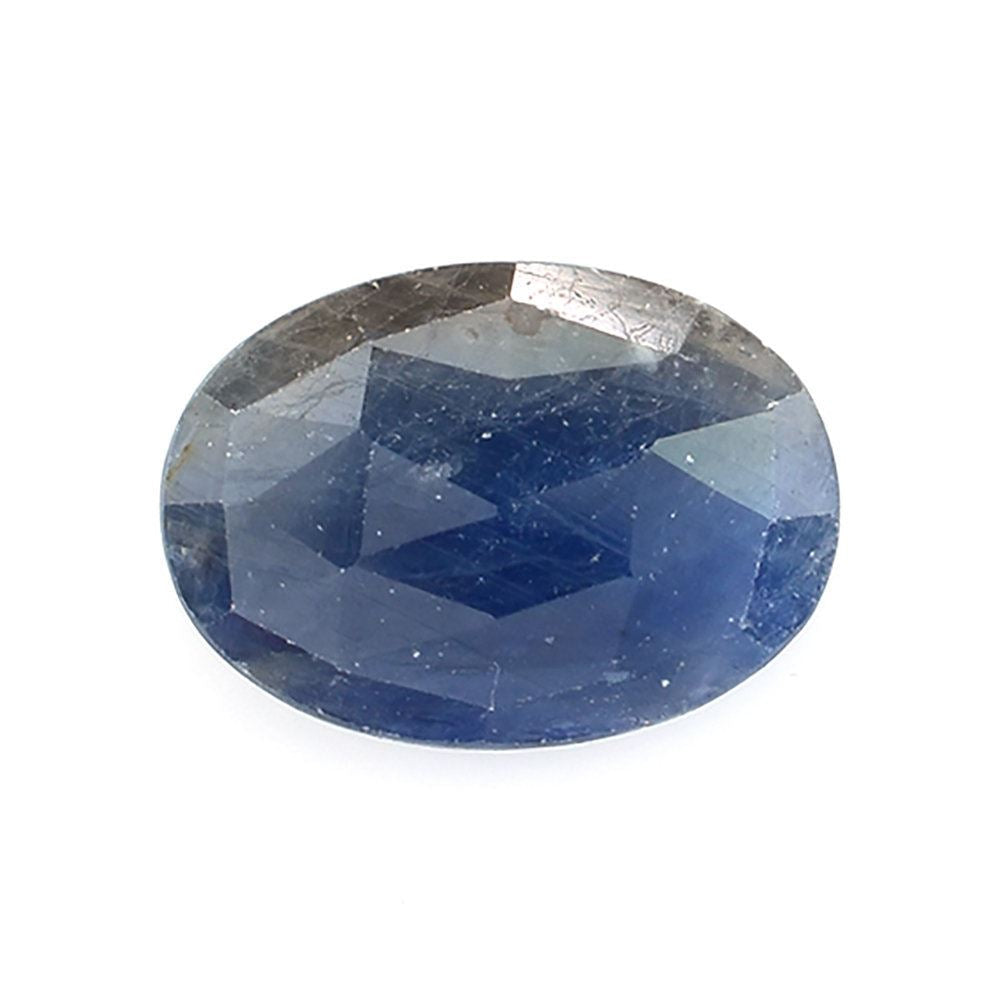 BLUE GREY SAPPHIRE ROSE CUT BRIOLETTE OVAL 14X10MM 5.20 Cts.