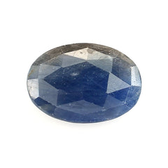 BLUE GREY SAPPHIRE ROSE CUT BRIOLETTE OVAL 14X10MM 5.20 Cts.