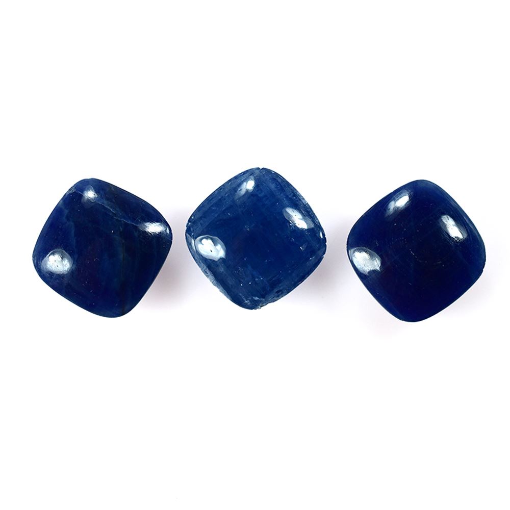 BLUE SAPPHIRE PLAIN LENTIL CUSHION (BLUE)(OPAQUE)(SI) 12.00X12.00 MM 7.17 CTS