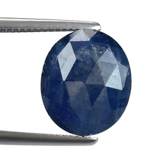 BLUE SAPPHIRE ROSE CUT BRIOLETTE OVAL 14X12MM 8.21 Cts.