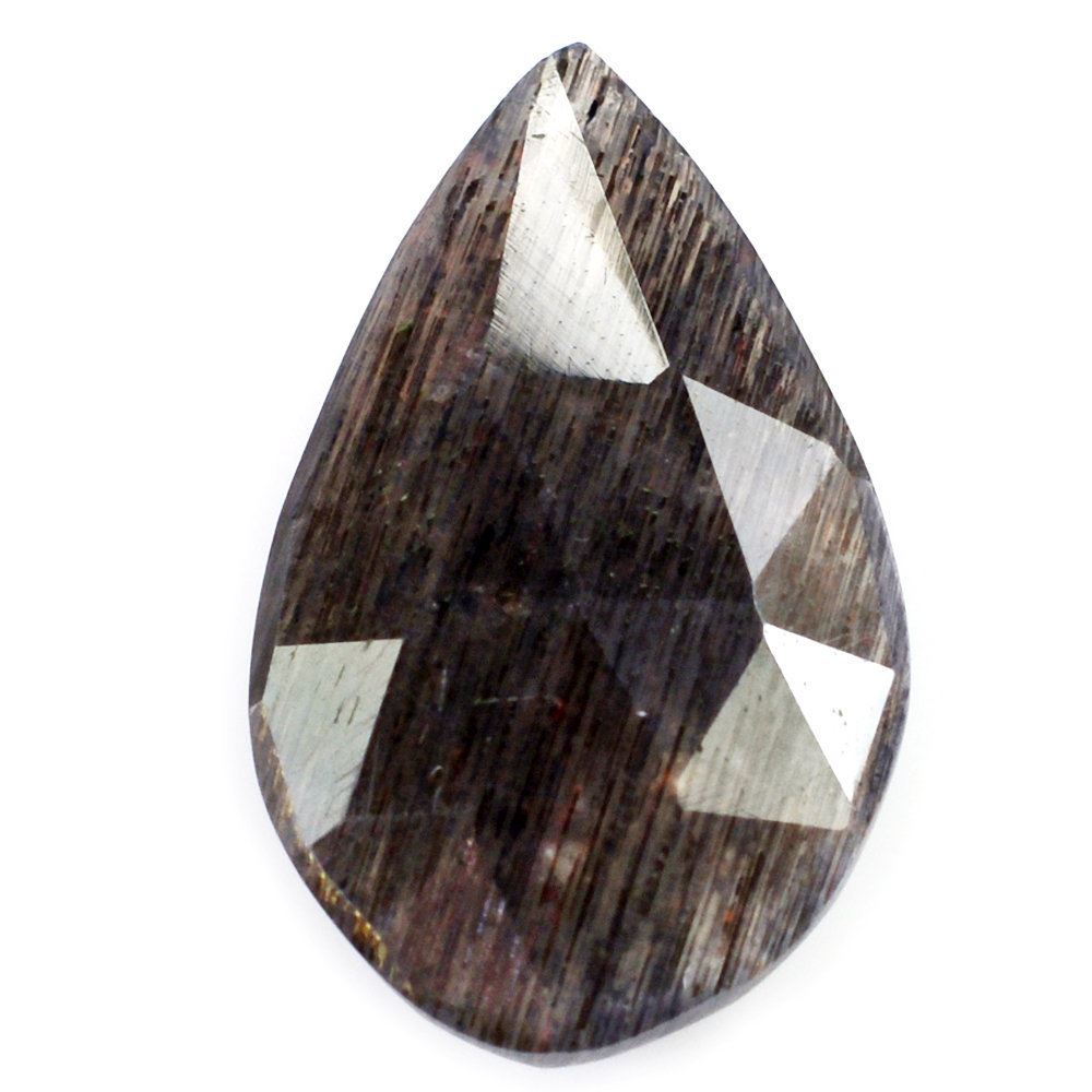 BLACK SHINE GOLDEN MOONSTONE ROSE CUT BRIOLETTE IRREGUALR PEAR 16X10MM 3.46 Cts.