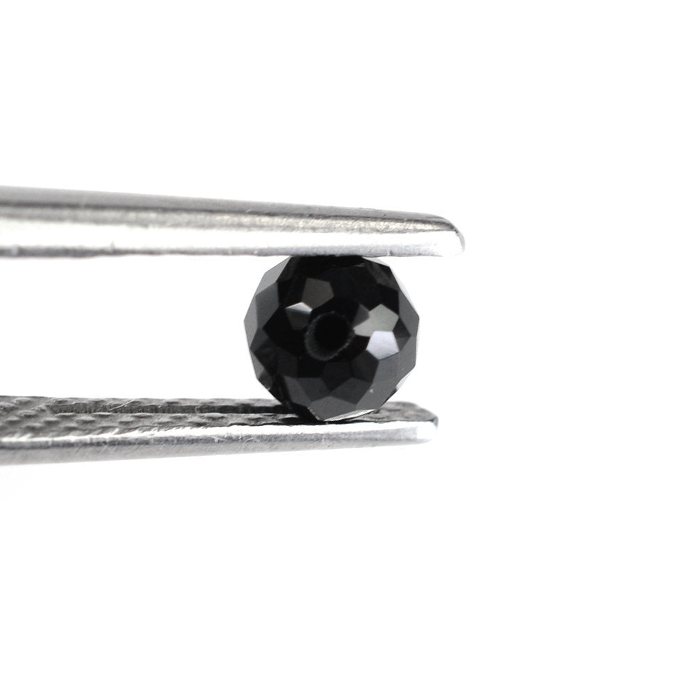 BLACK SPINEL FACETED ROUNDEL BALLS (HALF DRILL) 5MM 1.27 Cts.