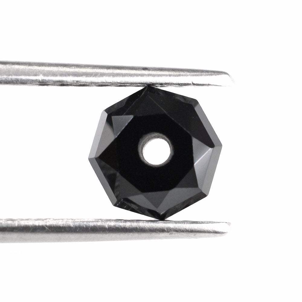 BLACK SPINEL FACETED ROUNDEL BEADS (FULL DRILL) 7MM 2.04 Cts.