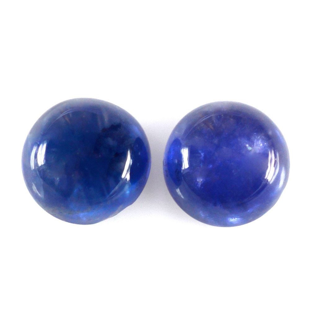 GLASSFILLED BLUE SAPPHIRE ROUND CAB 6MM 1.17 Cts.