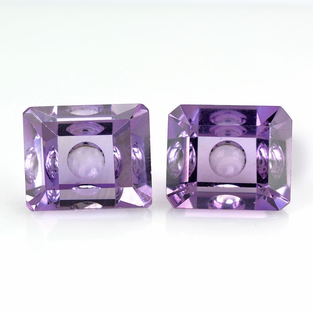 BRAZIL AMETHYST MIRROR CUT BUBBLY OCTAGON MEDIUM 12X10MM 5.90 Cts.