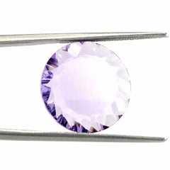 BRAZIL AMETHYST CONCAVE ROUND FLAT COIN MEDIUM (DES#142) 15MM 5.85 Cts.