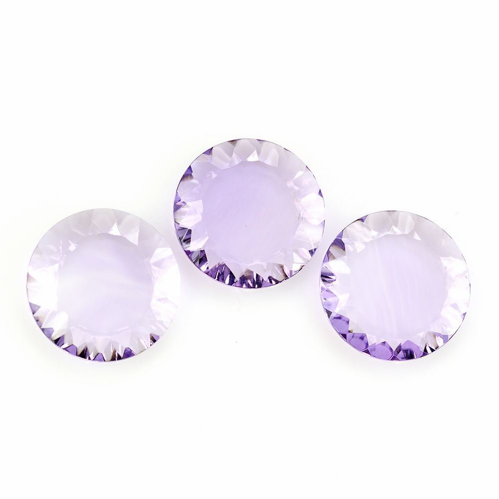 BRAZIL AMETHYST CONCAVE ROUND FLAT COIN MEDIUM (DES#142) 15MM 5.85 Cts.