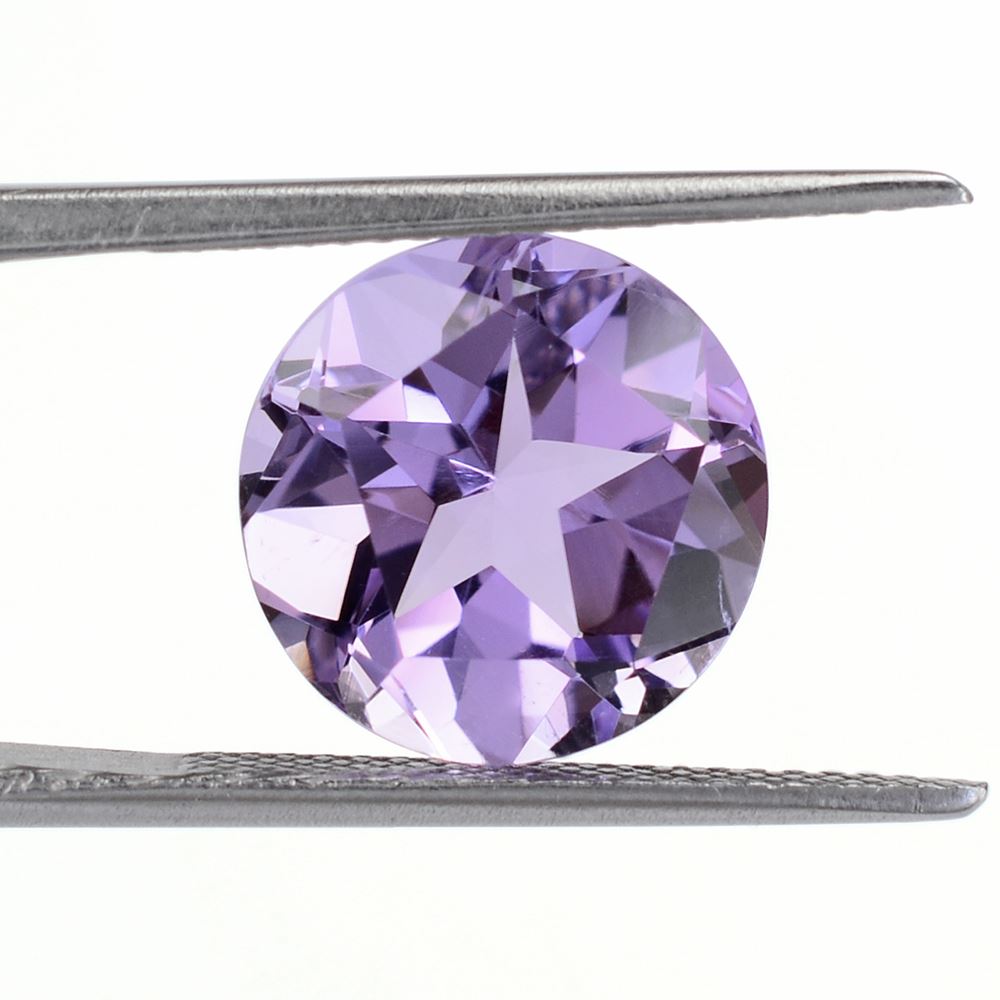 BRAZIL AMETHYST PENTAGON ROUND WITH STAR CUT BACK MEDIUM 12MM 5.77 Cts.