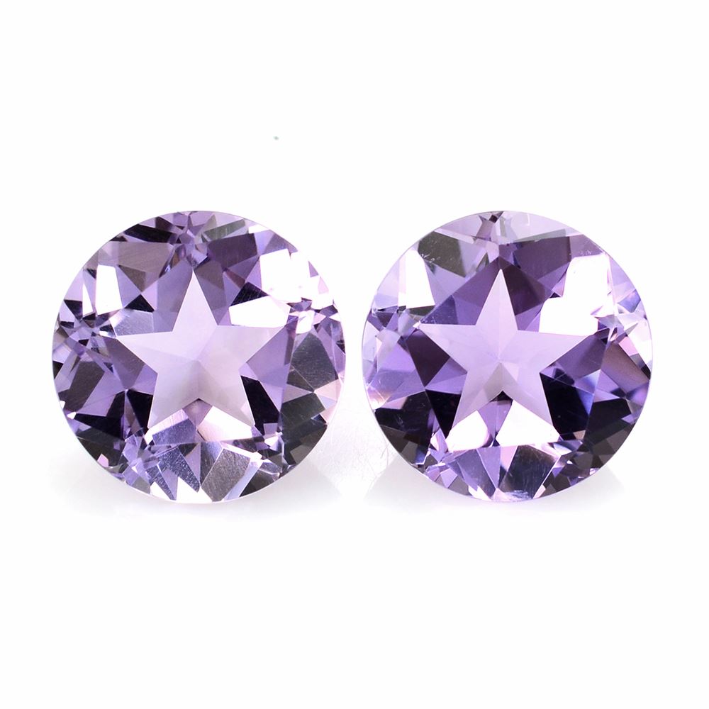 BRAZIL AMETHYST PENTAGON ROUND WITH STAR CUT BACK MEDIUM 12MM 5.77 Cts.