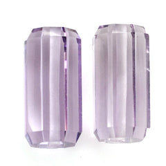 BRAZIL AMETHYST STEP CUT BARREL (FULL DRILL 1MM) 14.50X7.20MM 7.10 Cts.