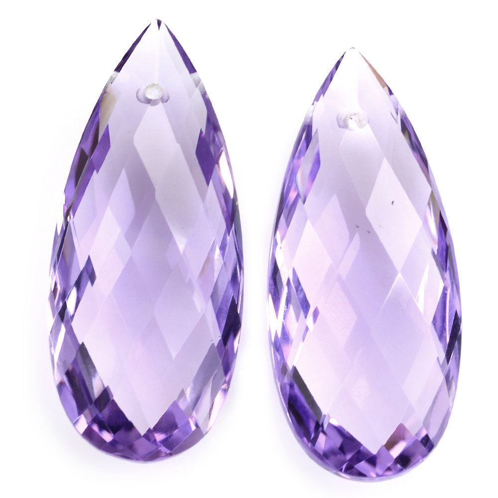 BRAZIL AMETHYST BRIOLETTE PEAR (FULL DRILL) (MEDIUM) 21X9MM 7.00 Cts.