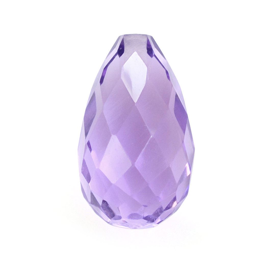 BRAZIL AMETHYST FACETED DROPS (MEDIUM) (HALF DRILL 0.80MM) 10X6MM 2.49 Cts.