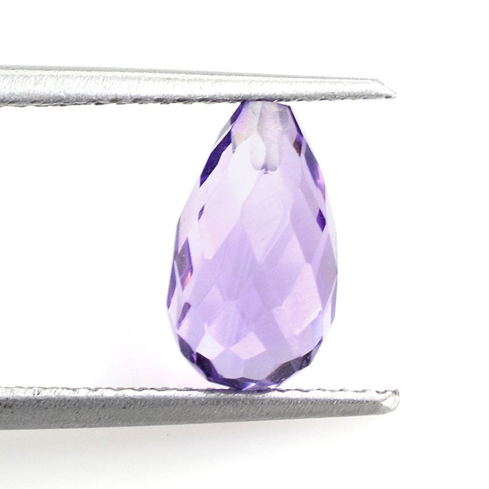 BRAZIL AMETHYST FACETED DROPS (MEDIUM) (HALF DRILL 0.80MM) 10X6MM 2.49 Cts.