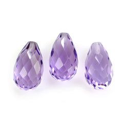 BRAZIL AMETHYST FACETED DROPS (MEDIUM) (HALF DRILL 0.80MM) 10X6MM 2.49 Cts.