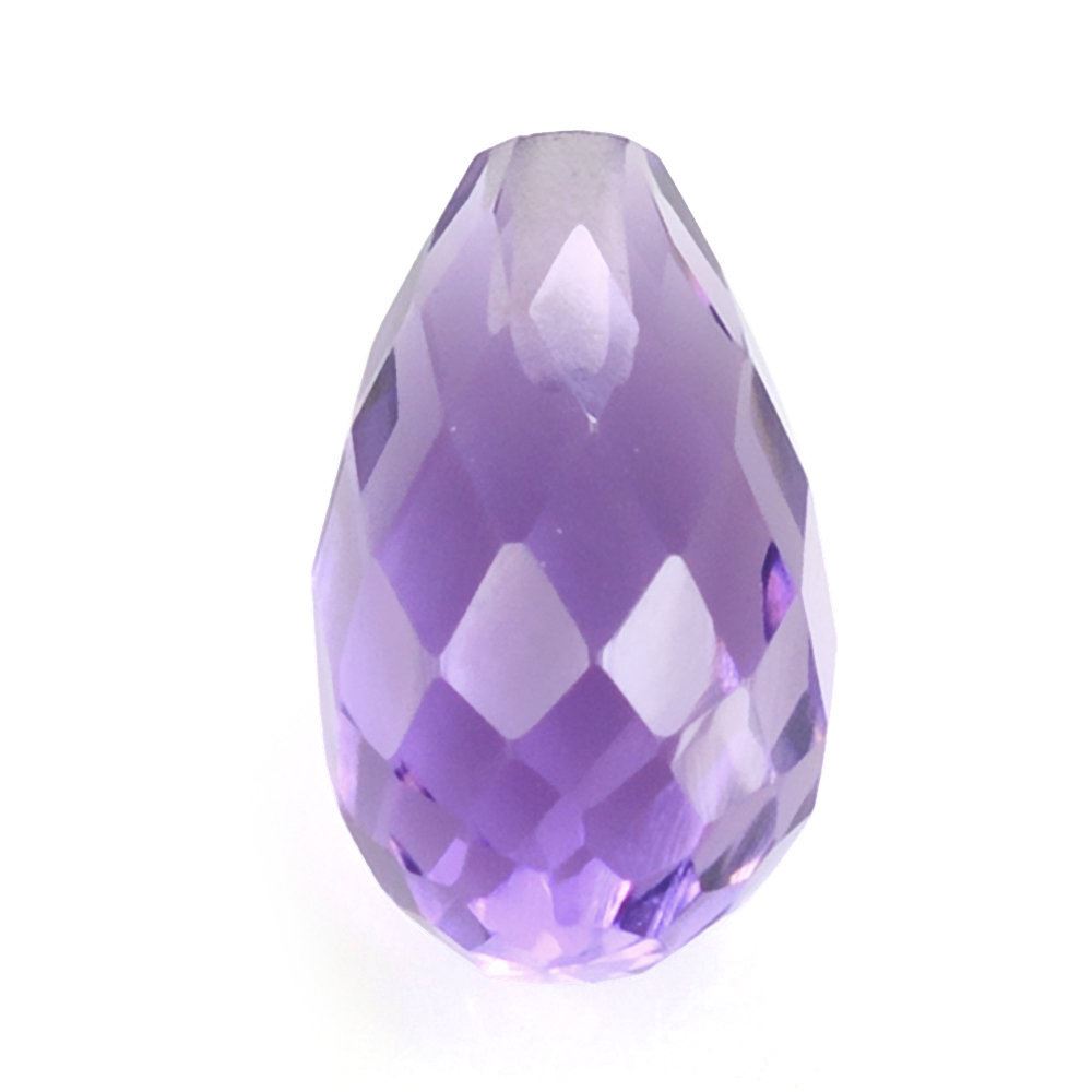 BRAZIL AMETHYST FACETED DROPS (DARK) (HALF DRILL 0.80MM) 10X6MM 2.49 Cts.