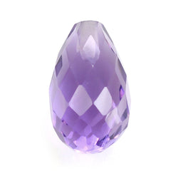 BRAZIL AMETHYST FACETED DROPS (DARK) (HALF DRILL 0.80MM) 10X6MM 2.49 Cts.