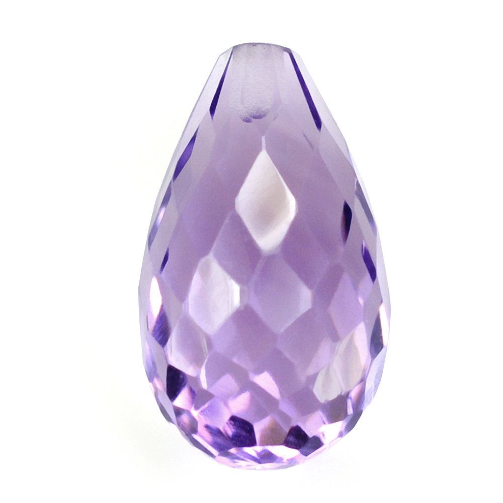 BRAZIL AMETHYST FACETED DROPS (MEDIUM) (HALF DRILL 0.80MM) 12X7MM 4.10 Cts.