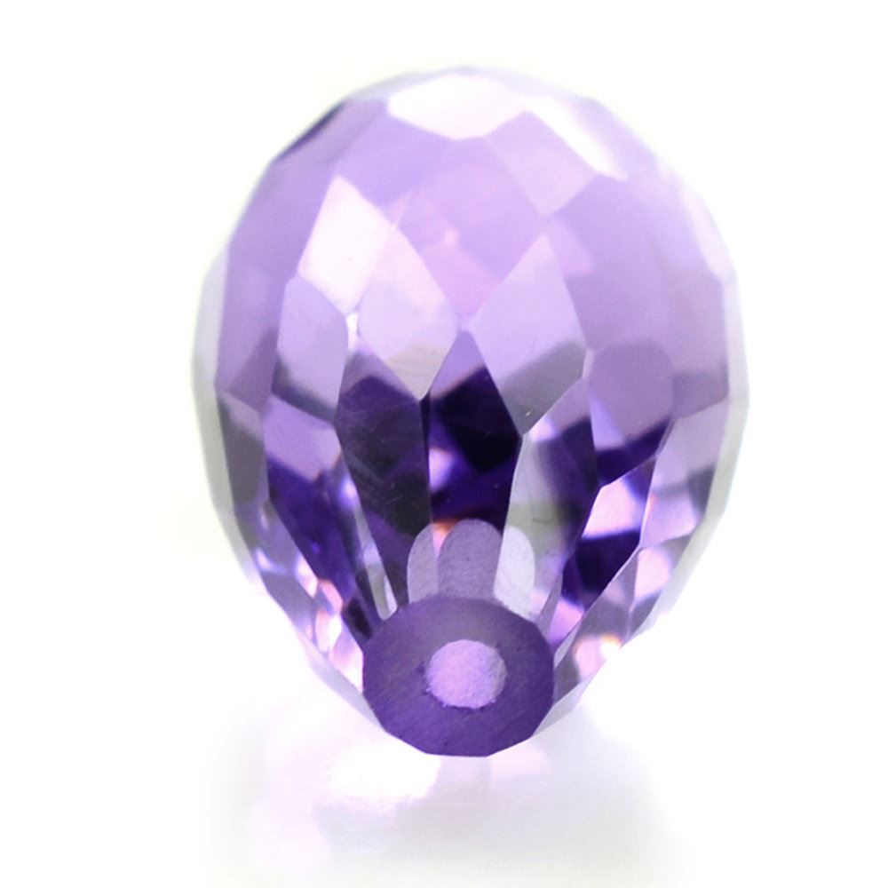 BRAZIL AMETHYST FACETED DROPS (MEDIUM) (HALF DRILL 0.80MM) 12X7MM 4.10 Cts.