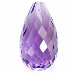 BRAZIL AMETHYST FACETED DROPS (MEDIUM) (HALF DRILL 0.80MM) 18X10MM 12.70 Cts.