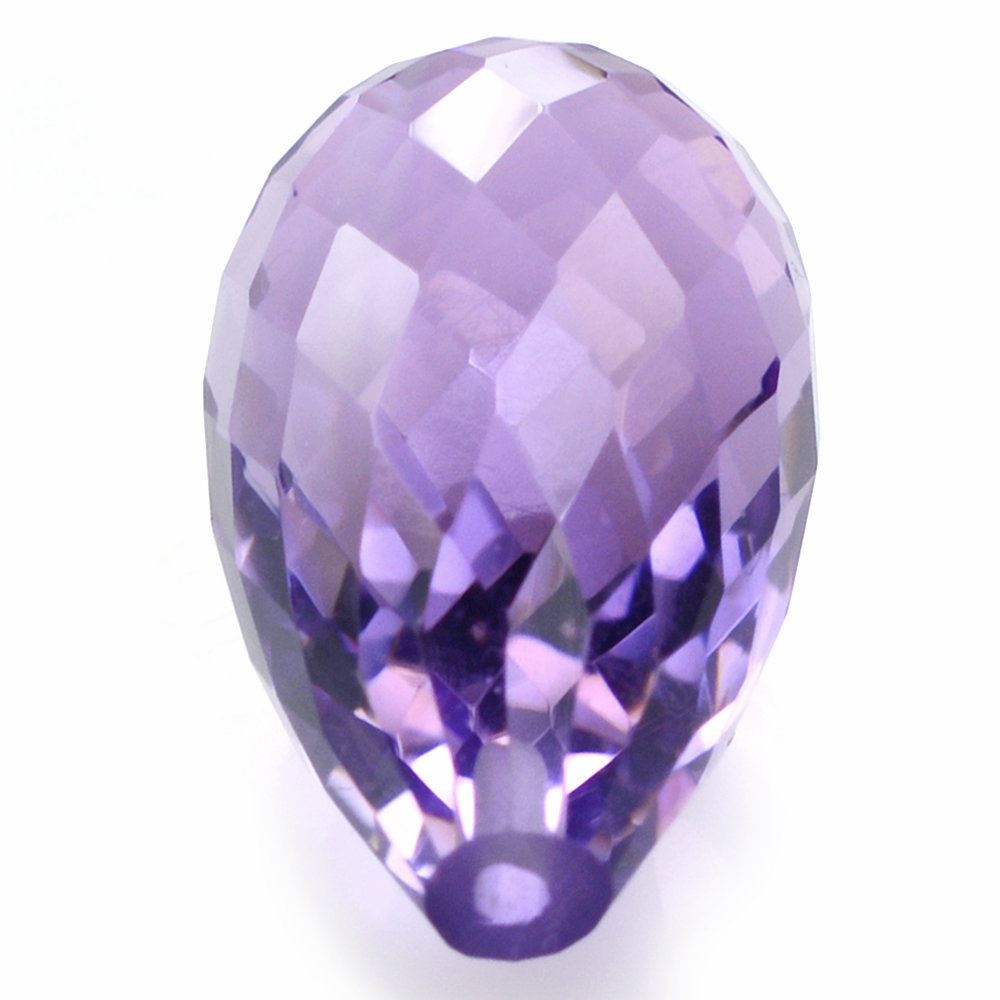 BRAZIL AMETHYST FACETED DROPS (MEDIUM) (HALF DRILL 0.80MM) 18X10MM 12.70 Cts.