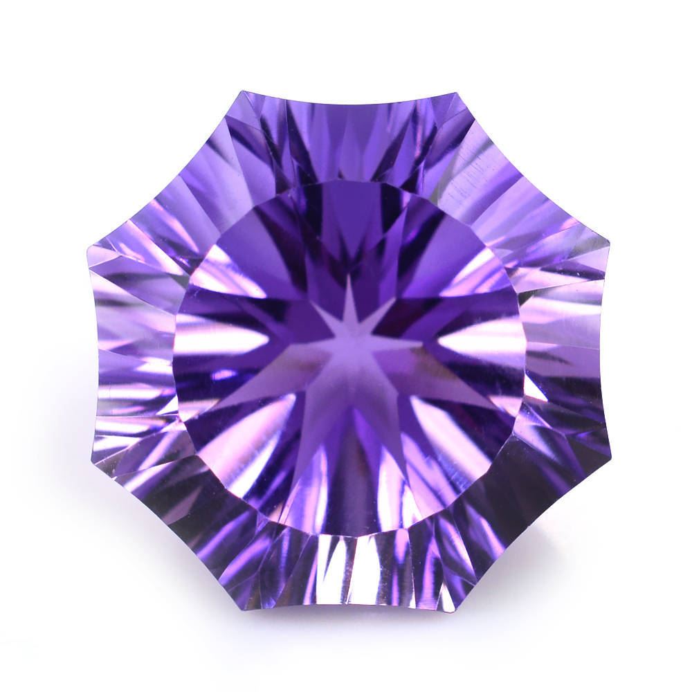 BRAZIL AMETHYST CONCAVE CUT FANCY (MEDIUM) 15MM 11.17 Cts.