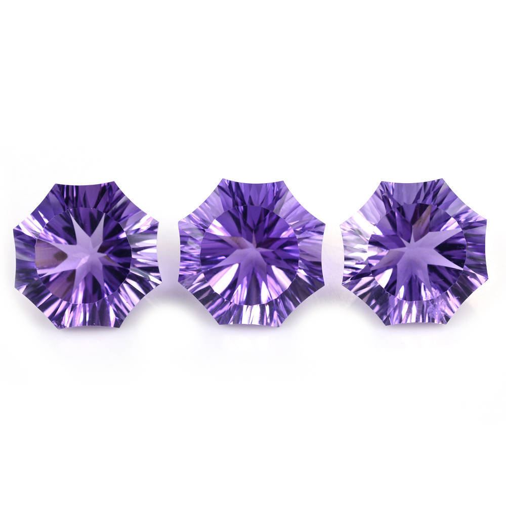 BRAZIL AMETHYST CONCAVE CUT FANCY (MEDIUM) 15MM 11.17 Cts.