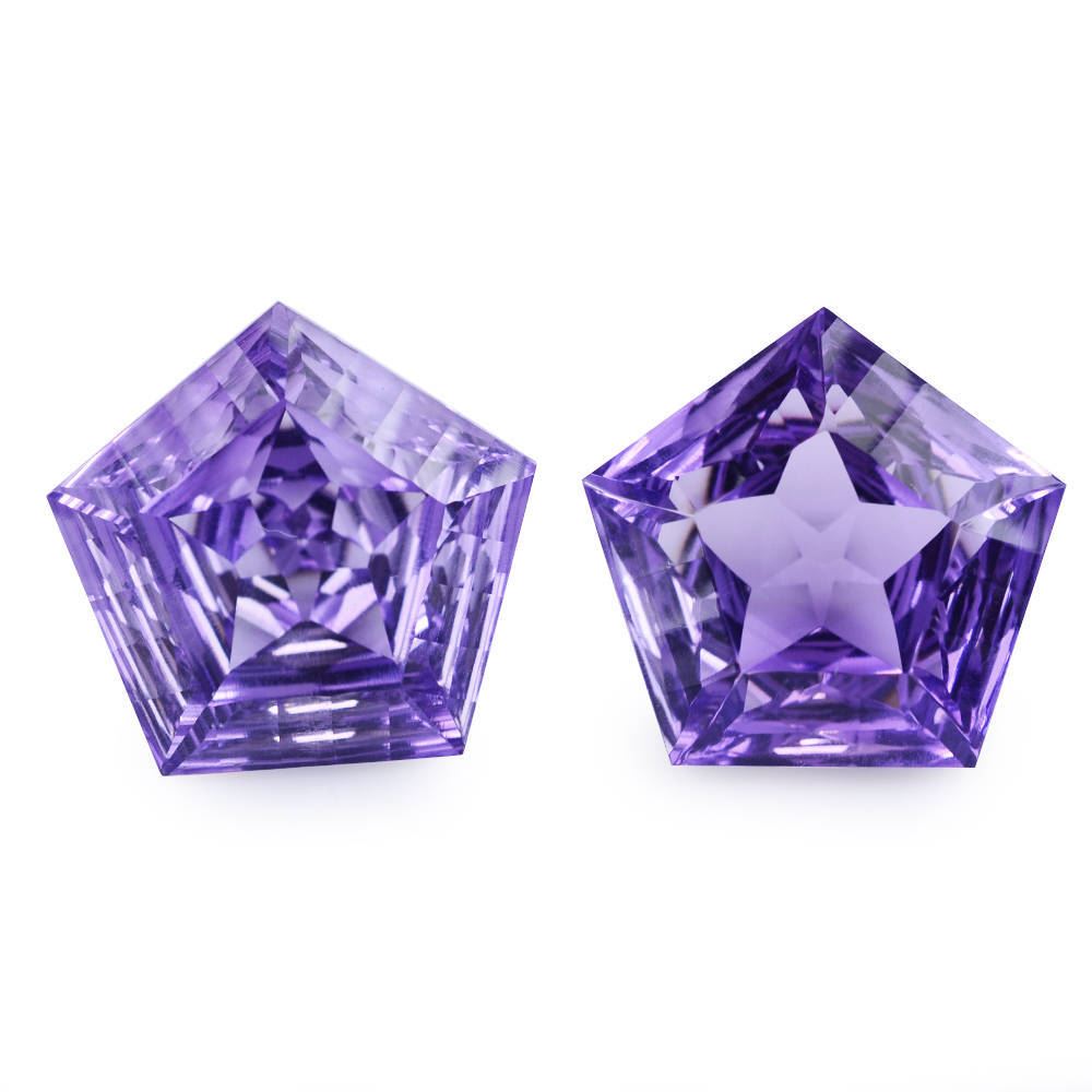 BRAZIL AMETHYST CONCAVE CUT FANCY (MEDIUM) 15MM 9.95 Cts.