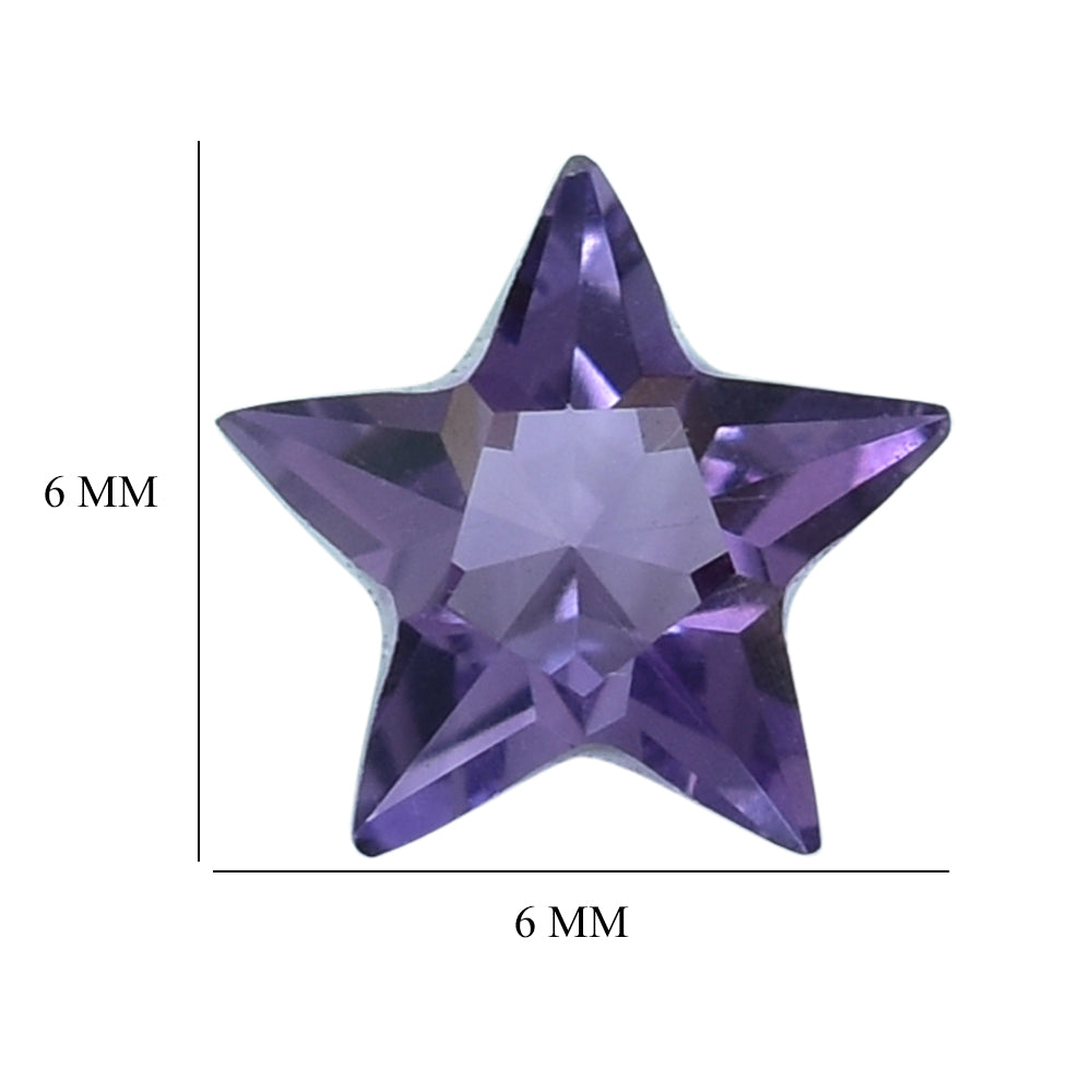 BRAZIL AMETHYST CUT STAR (DARK) 6MM (THICKNESS :-3.90-4.30MM) 0.63 Cts.