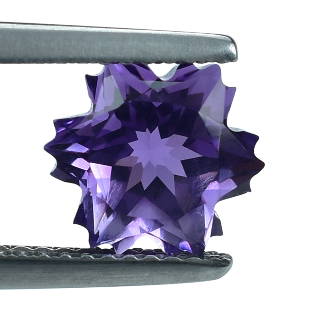 BRAZIL AMETHYST CUT SNOWFLAKE SHAPE (DARK) 8MM (THICKNESS :-6.00MM) 2.06 Cts.