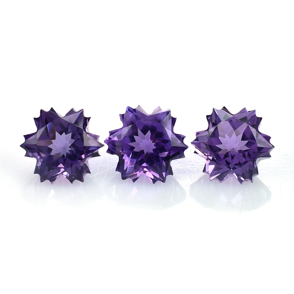 BRAZIL AMETHYST CUT SNOWFLAKE SHAPE (DARK) 8MM (THICKNESS :-6.00MM) 2.06 Cts.