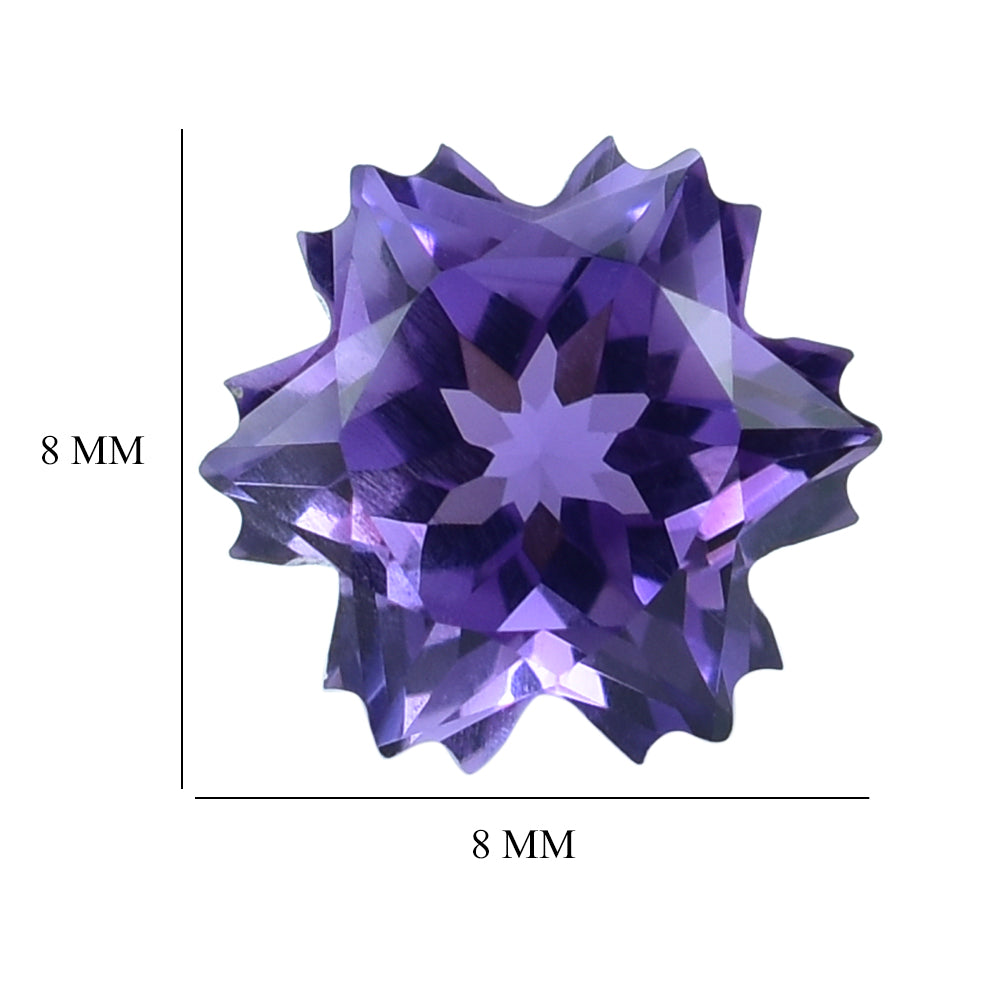 BRAZIL AMETHYST CUT SNOWFLAKE SHAPE (DARK) 8MM (THICKNESS :-6.00MM) 2.06 Cts.