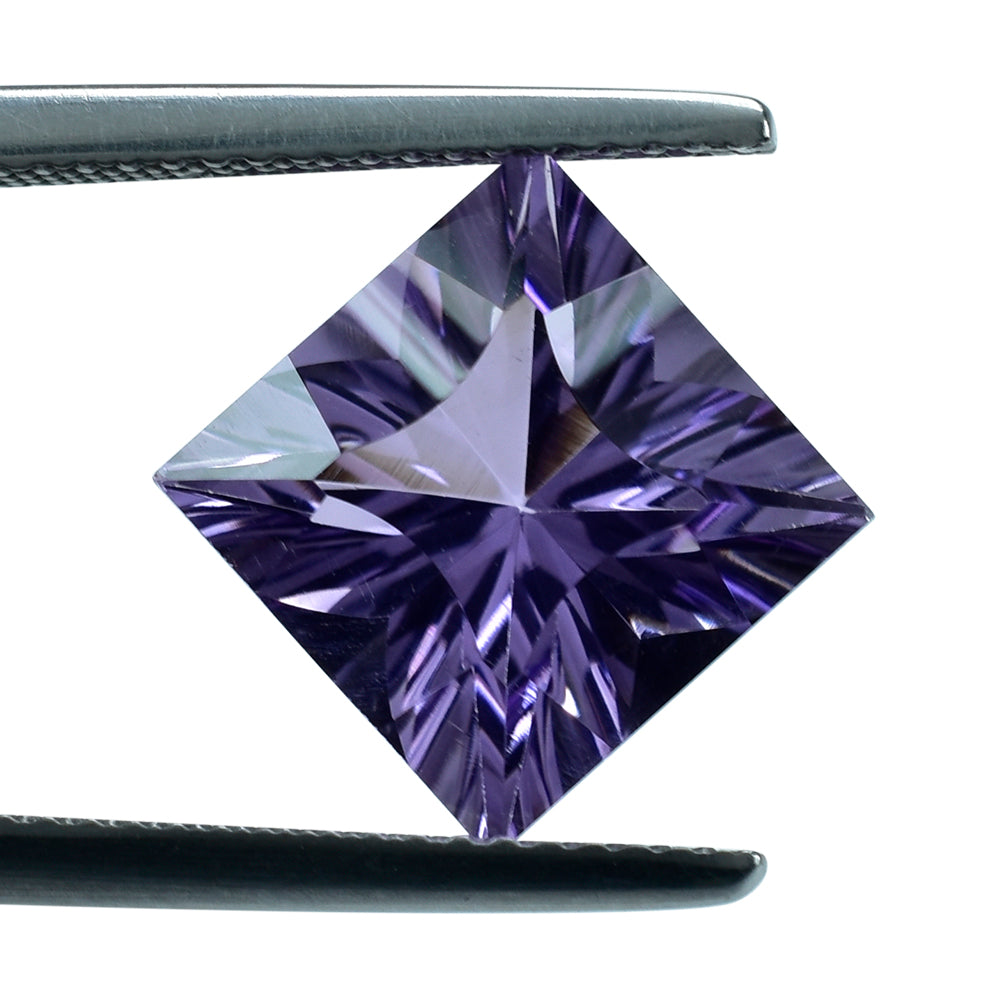 BRAZIL AMETHYST CONCAVE NINETY CUT SQUARE (DES#52) 10MM 4.35 Cts.